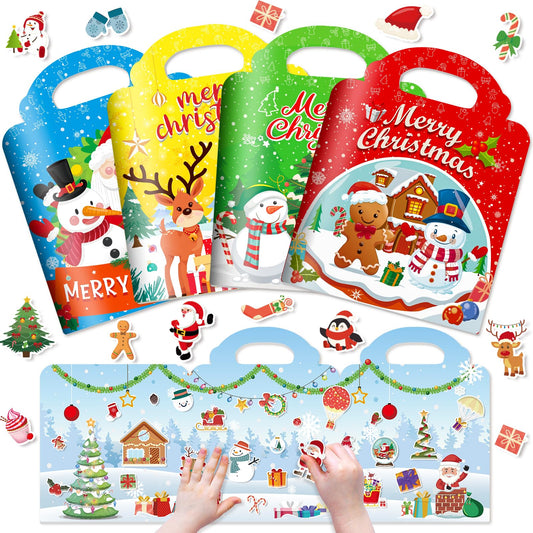 Ellinjan Christmas sticker book front cover with festive scenes for screen-free play