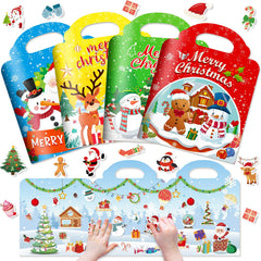 Ellinjan Christmas sticker book front cover with festive scenes for screen-free play