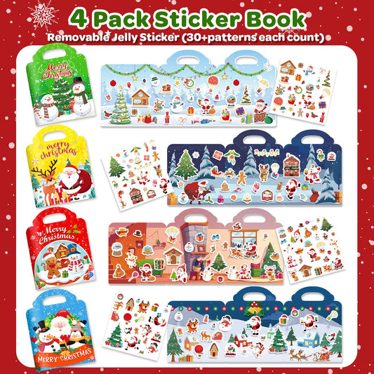 Ellinjan Christmas sticker book inside pages featuring varied shapes for creativity