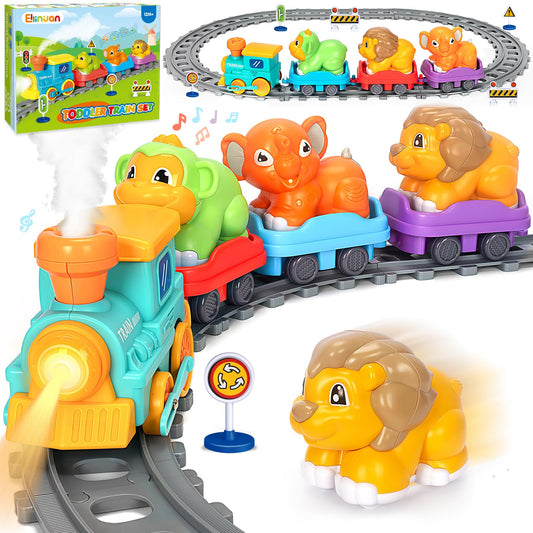 Ellinjan locomotive on tracks for immersive play and learning