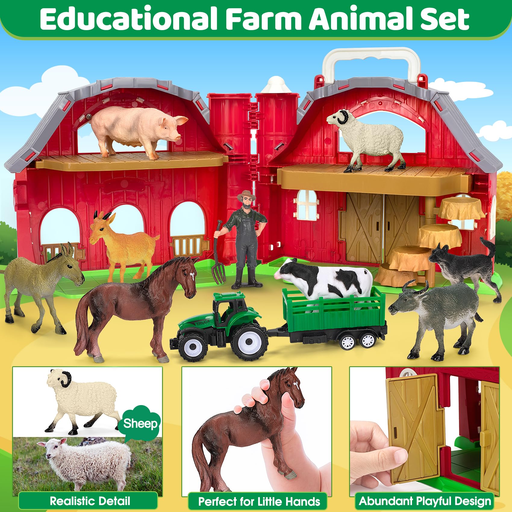 Ellinjan cow figure promotes early language through pretend play