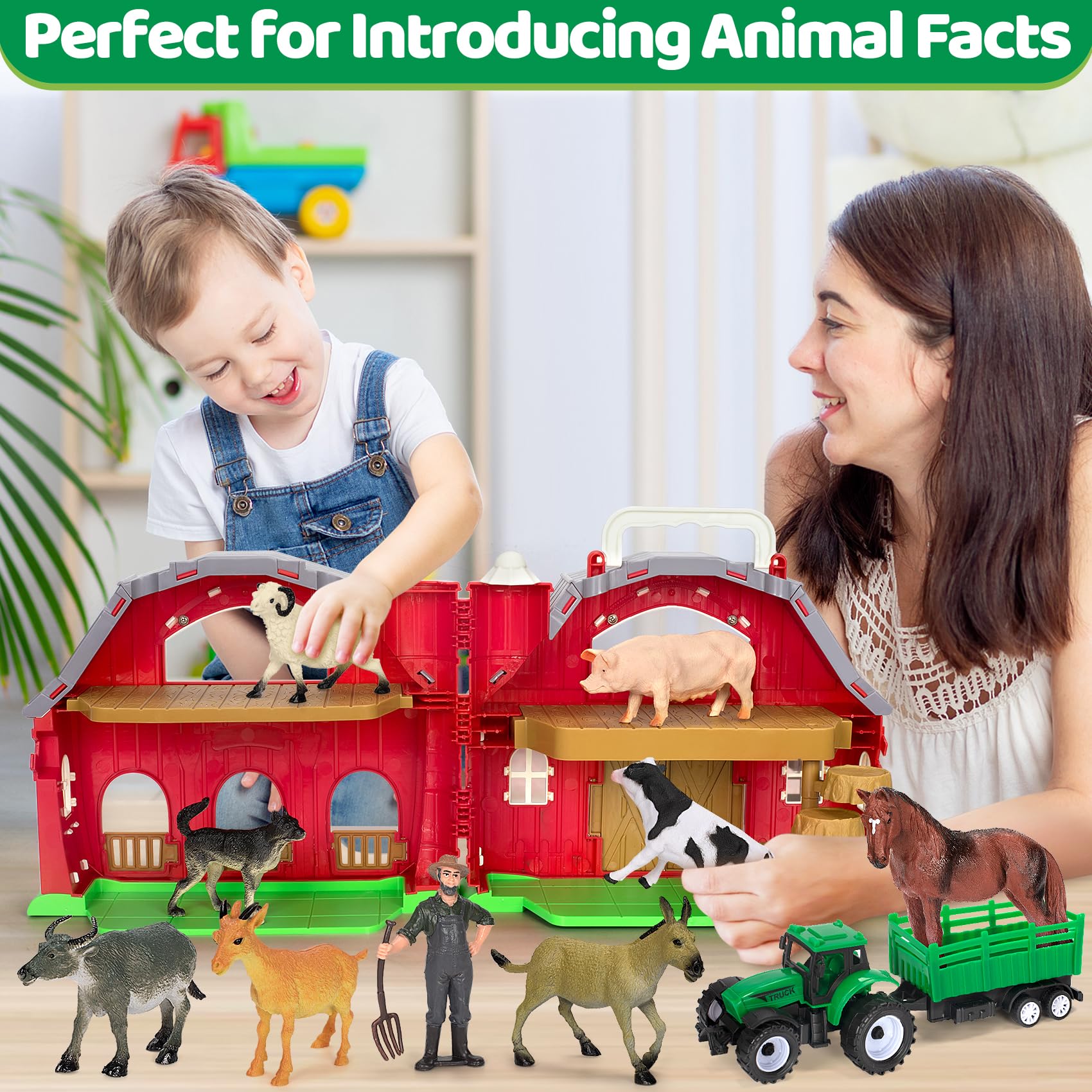 Ellinjan green tractor enhances interactive farming play for kids