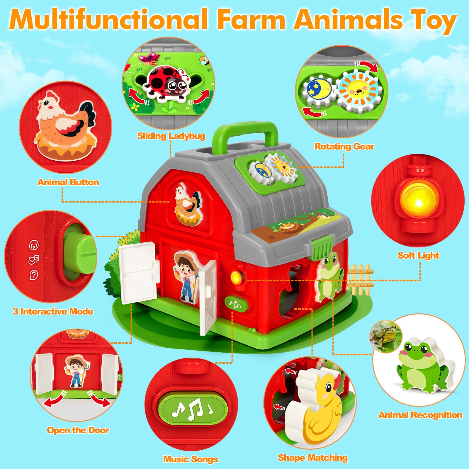 Ellinjan farmer figure supports pretend play and storytelling skills.