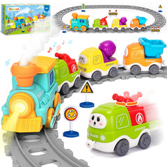 Ellinjan locomotive with lights for engaging toddler train play