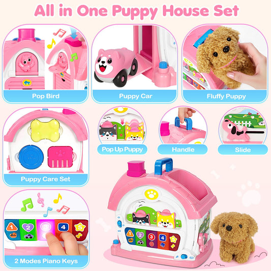 Ellinjan plush puppy engages toddlers in caring play and imagination
