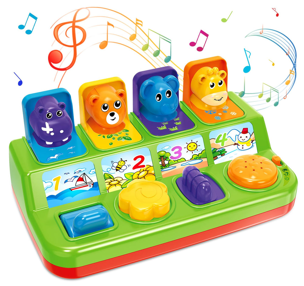 Ellinjan Music Pop-Up Toy engages babies with interactive cause-and-effect play