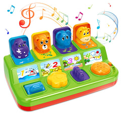 Ellinjan Music Pop-Up Toy engages babies with interactive cause-and-effect play