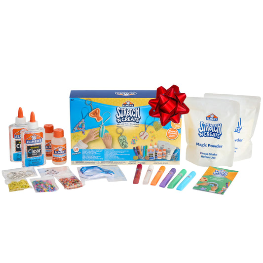 Elmer's Stretch 'N Create kit contents for a mess-minimized hands-on craft activity.