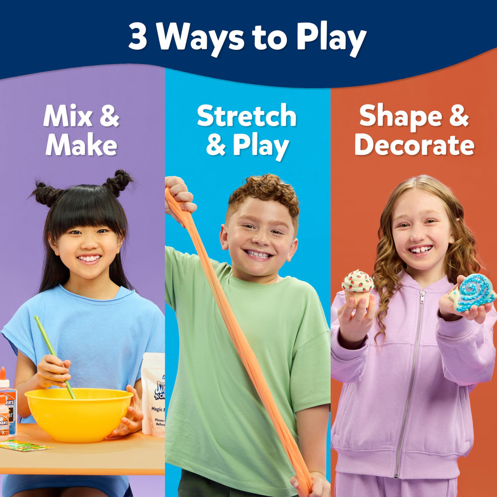 Elmer's Stretch 'N Create dough kit: dough-mixing stage sparks creative play.