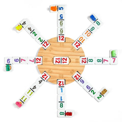 ELONGDI Double Twelve dominoes set suitable for 2-8 players and all ages.