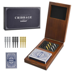 ELONGDI foldable cribbage board with magnetic closure for secure, portable storage.