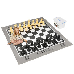 ELONGDI giant outdoor chess set portable travel box for simple storage and transport.