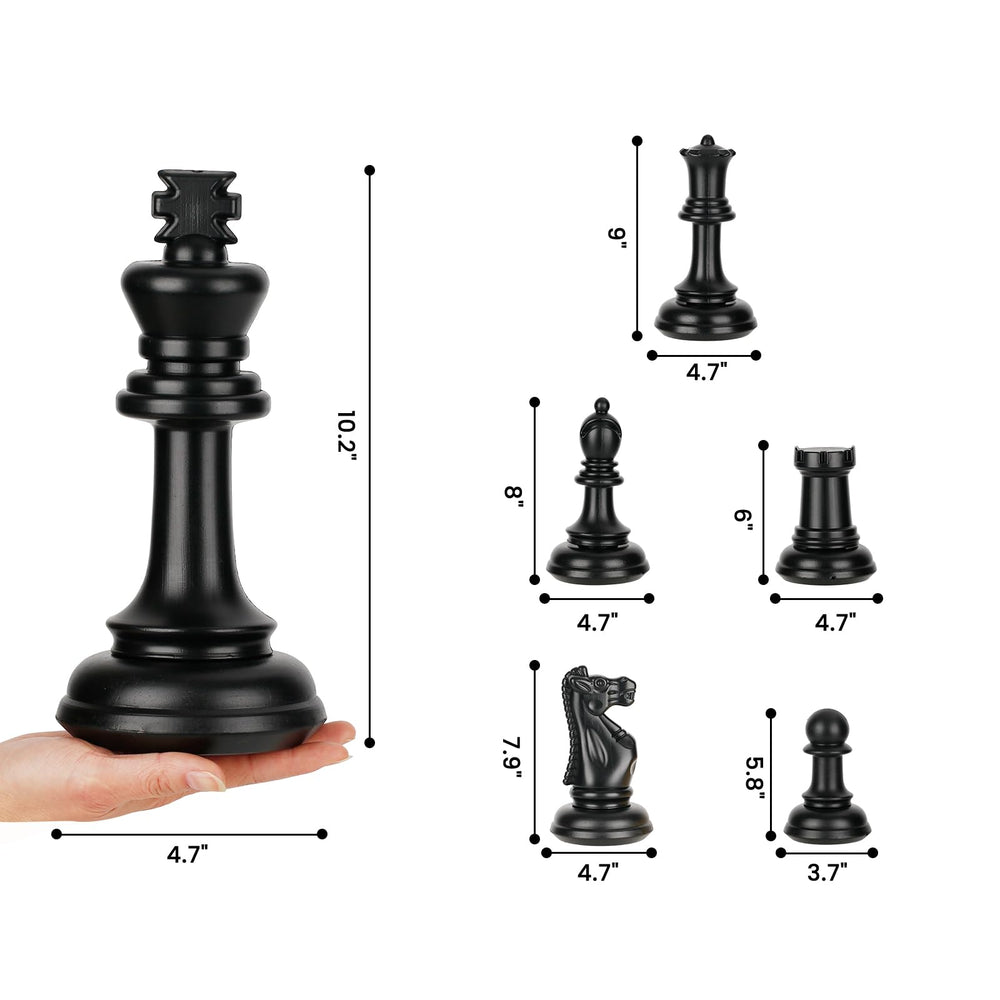 ELONGDI giant outdoor chess set storage box with lid keeps pieces organized during travel.