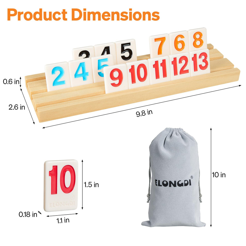 ELONGDI Rummy Cube drawstring pouch keeps tiles organized and spill-free.
