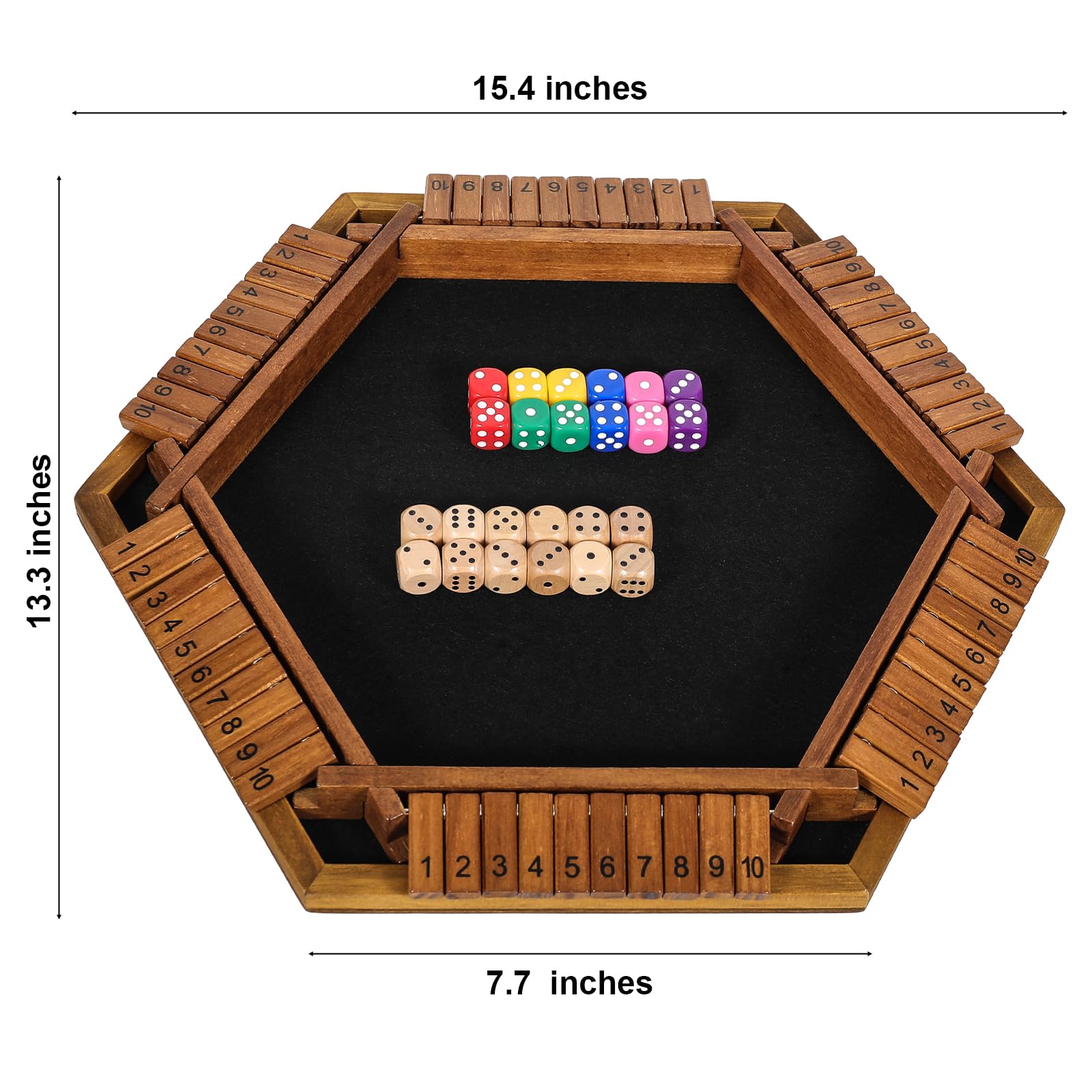 ELONGDI soft felt dice surface dampens noise for quieter rounds.