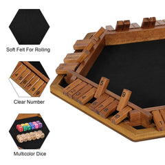 ELONGDI wooden Shut The Box board with smooth finish for tactile play.