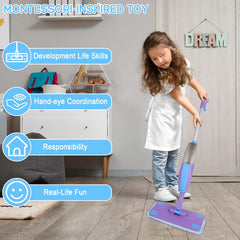 Eloslos toddler hands gripping spray mop for easy control