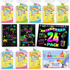Elover rainbow scratch art notebook for party favors and kids' crafts.