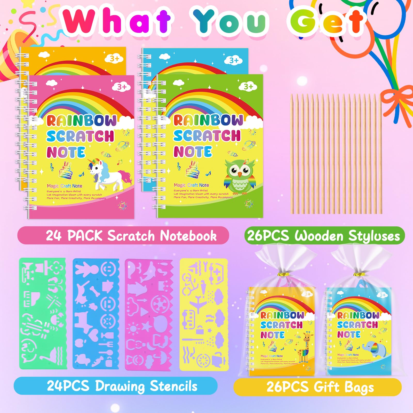 Elover scratch art stencil set guides kids' drawings during crafts.