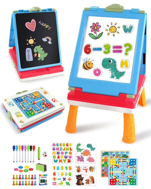 Elovien Kids Easel with double-sided board for creative drawing and learning.