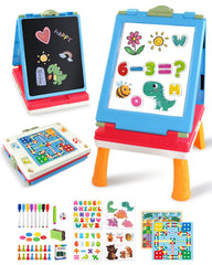 Elovien Kids Easel with double-sided board for creative drawing and learning.