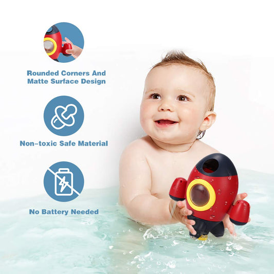 Elovien rocket bath toy launches water for a playful bath splash