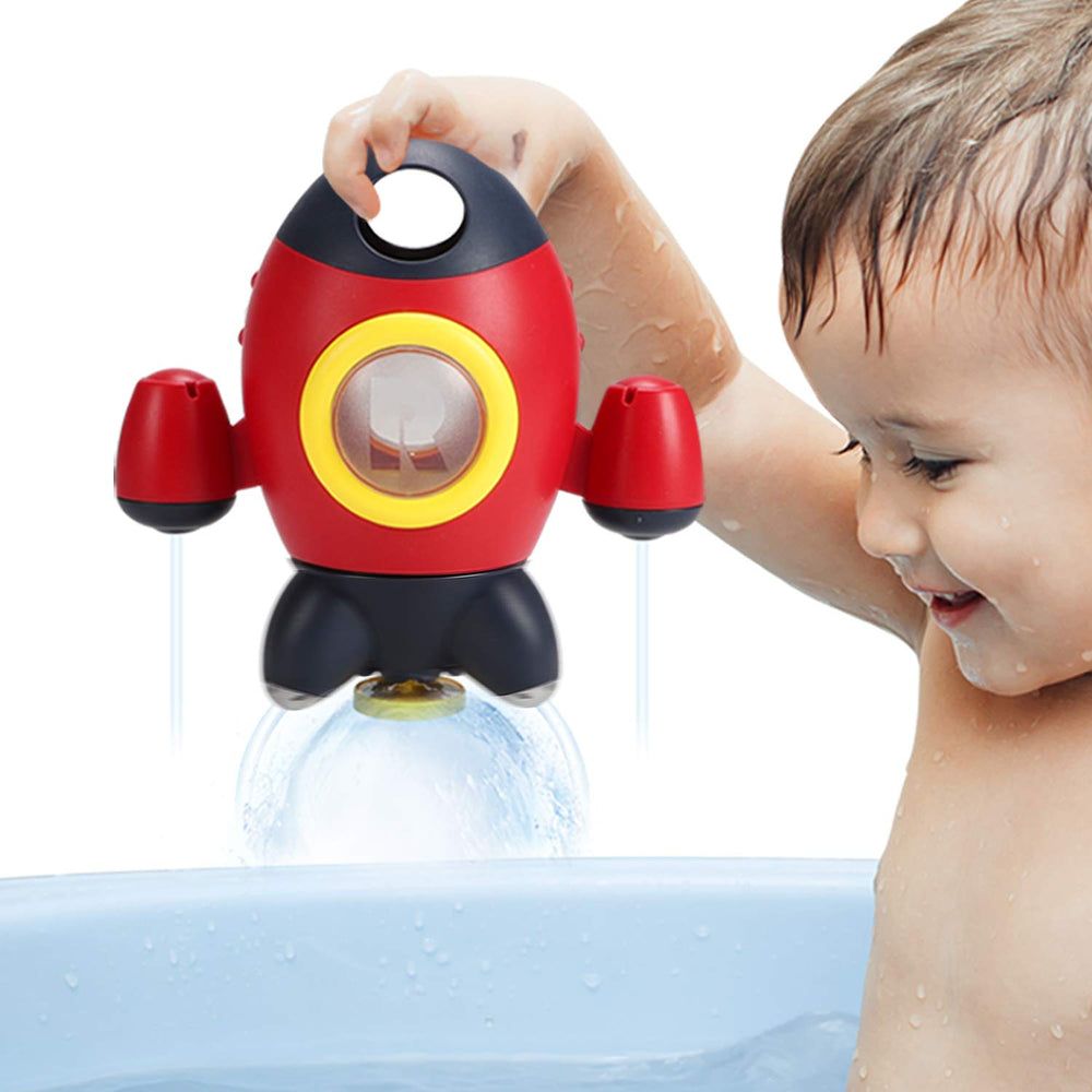 Elovien space rocket bath toy with dome fountain inspires imaginative bath play