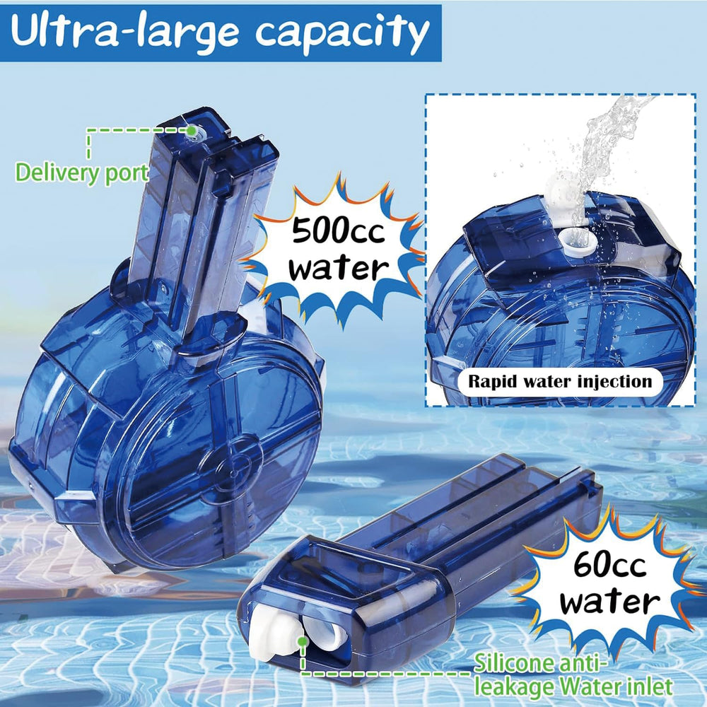ELPSCGROO electric water gun pink side view highlighting high-capacity design