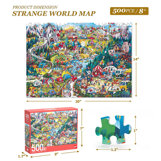 ELX 500pc puzzle pieces closeup; premium-fit pieces for satisfying assembly