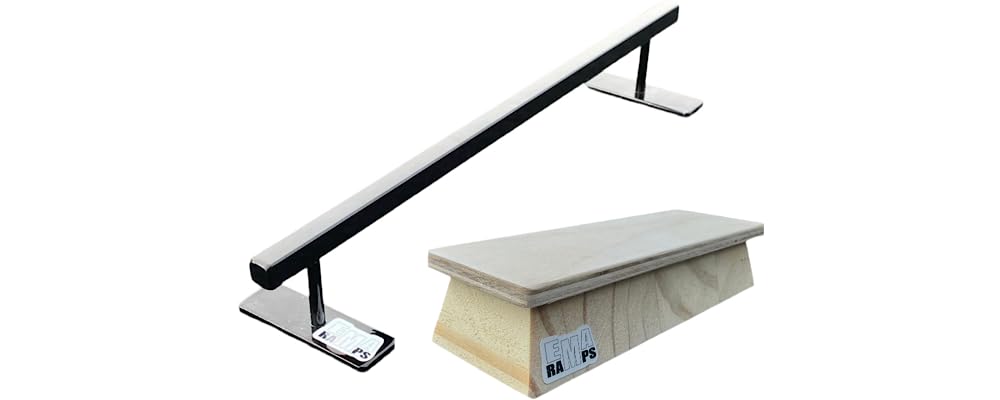 EMA Ramps professional rail solid steel for durable fingerboard tricks.