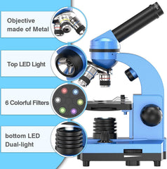 Emarth microscope showing dual illumination for opaque and translucent samples