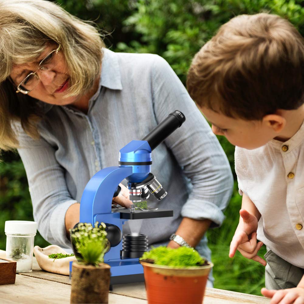 Emarth microscope with sturdy metal base for stable observations