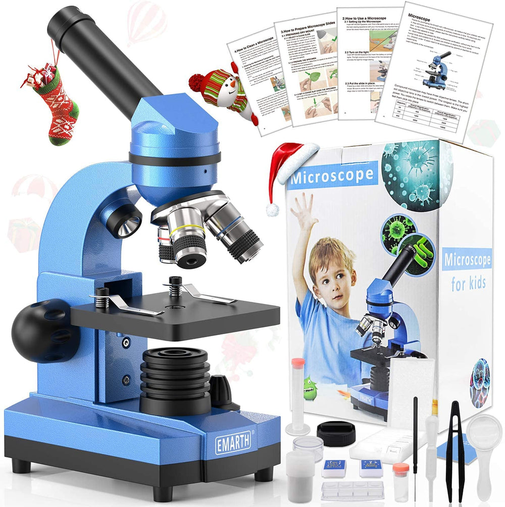 Emarth microscope with rotatable monocular head for easy sharing and viewing