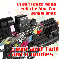 EMERBU Gel Splat Blaster fully auto mode for rapid engagement.