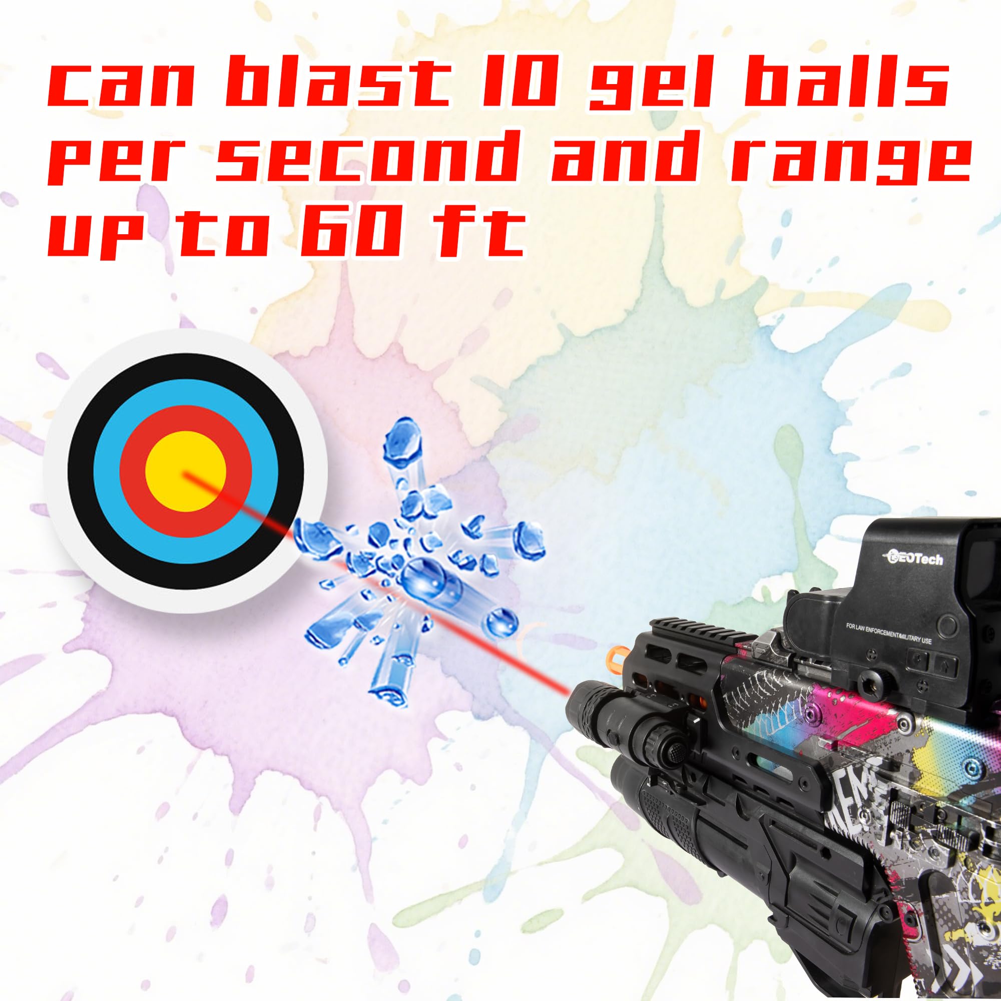 EMERBU Gel Splat Blaster VECTOR drum mag holds up to 400 rounds.
