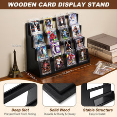 Emfogo four-tier rack preserving space while showcasing sports cards