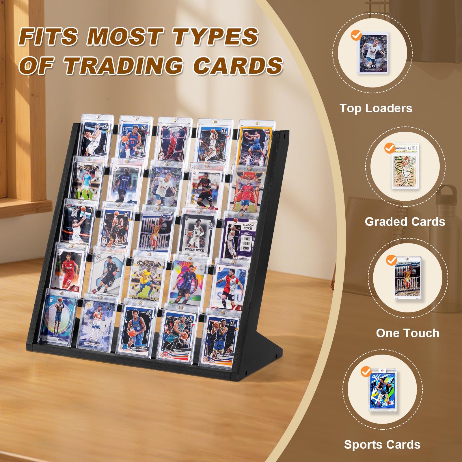Emfogo desk display stand is ideal for showcasing prized cards at home or office.