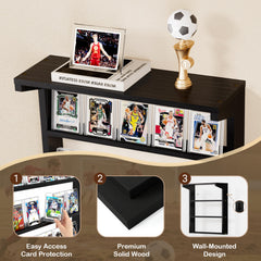 Emfogo wall-mounted display shows graded cards securely with a premium finish.