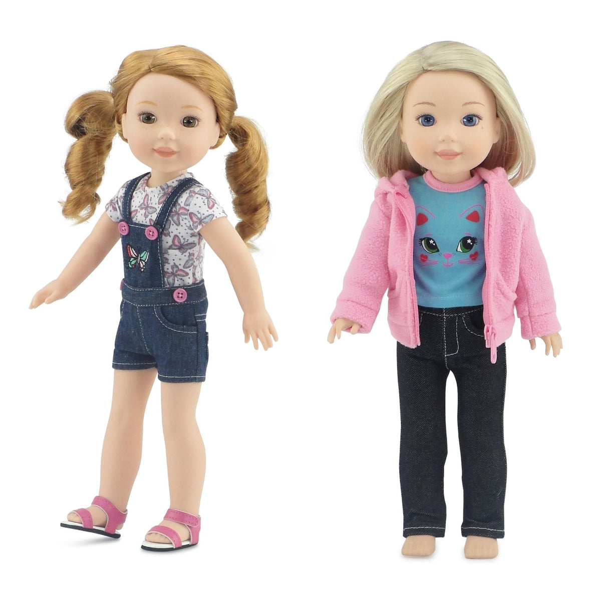 Emily Rose 14-inch doll clothes bundle image showing two complete outfits for imaginative play