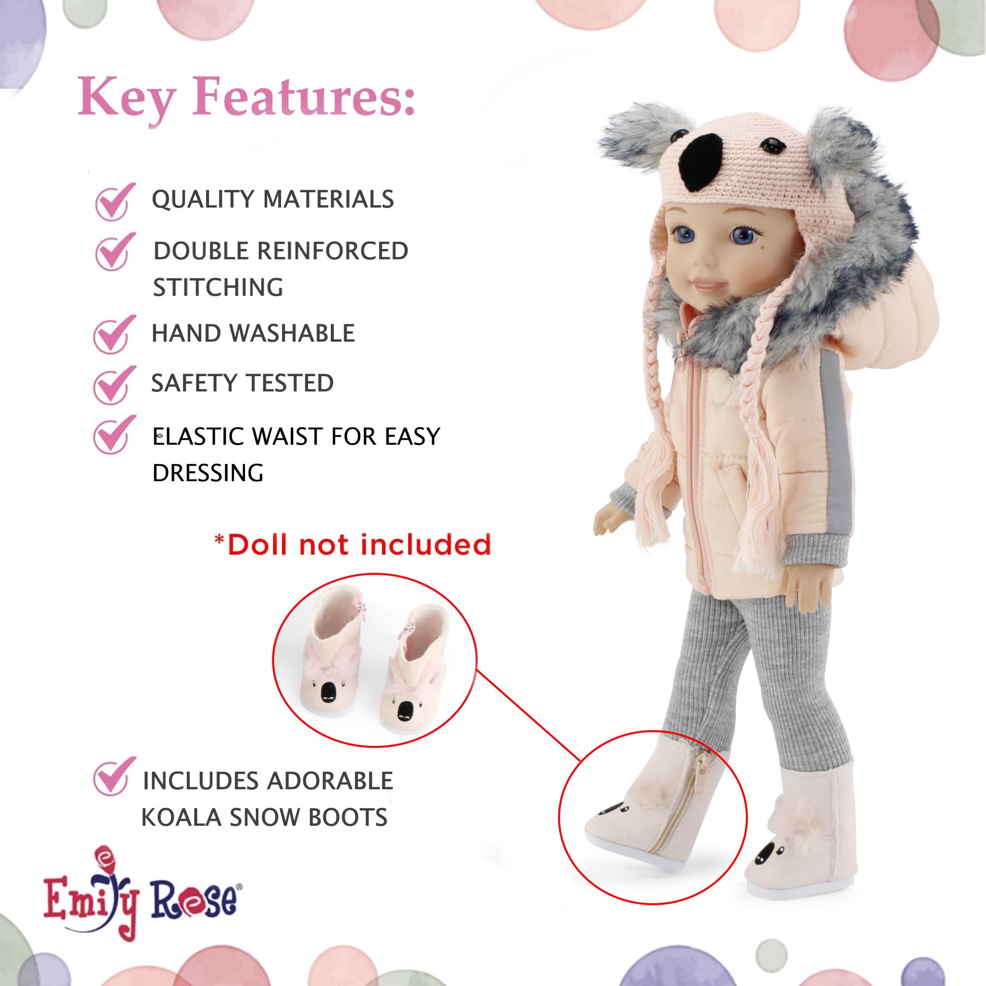 Emily Rose 14-inch winter outfit worn on a doll during pretend storytelling