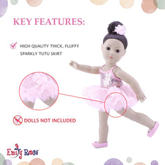Emily Rose 18-inch doll multi-layer tutu inspires dramatic twirls