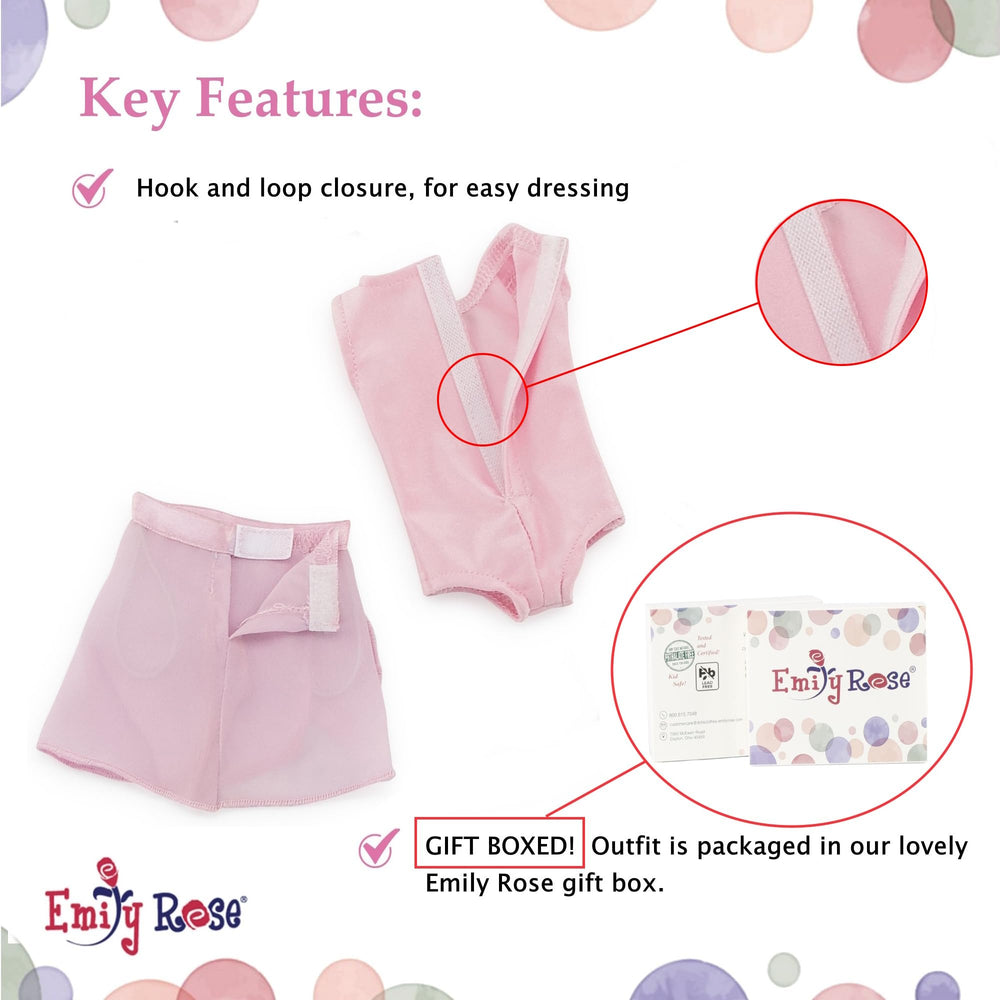 Emily Rose 18-inch doll sparkly performance leotard for stage-ready pretend shows