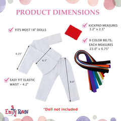 Emily Rose 18-inch doll red kick pad adding authentic martial arts flair