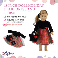 Emily Rose 18-inch doll velvet purse with flower detail for complete outfits