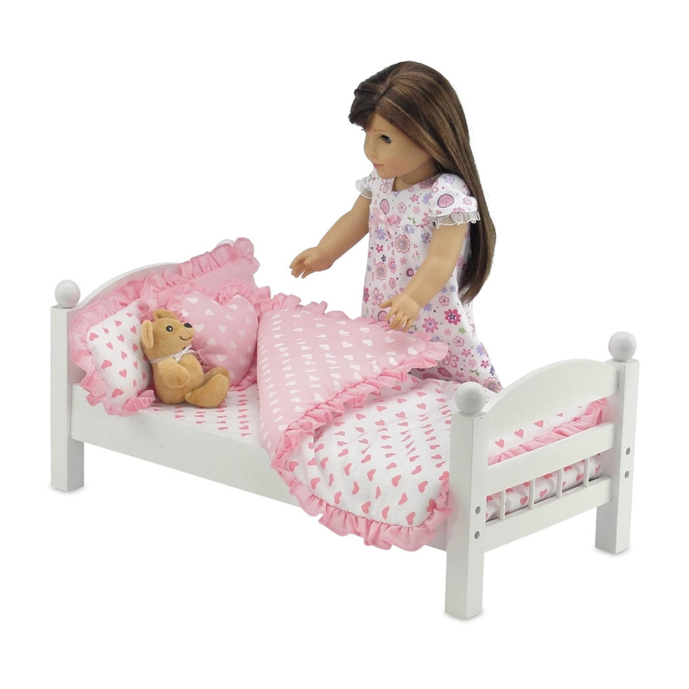 Emily Rose 18-inch doll bedding double-reinforced stitching for durability.