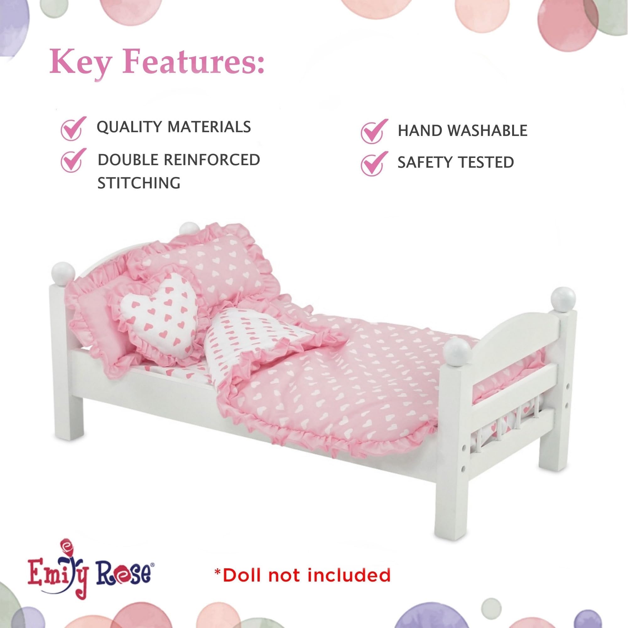 Emily Rose 18-inch doll sleeping pillow enables realistic bedtime scenes.