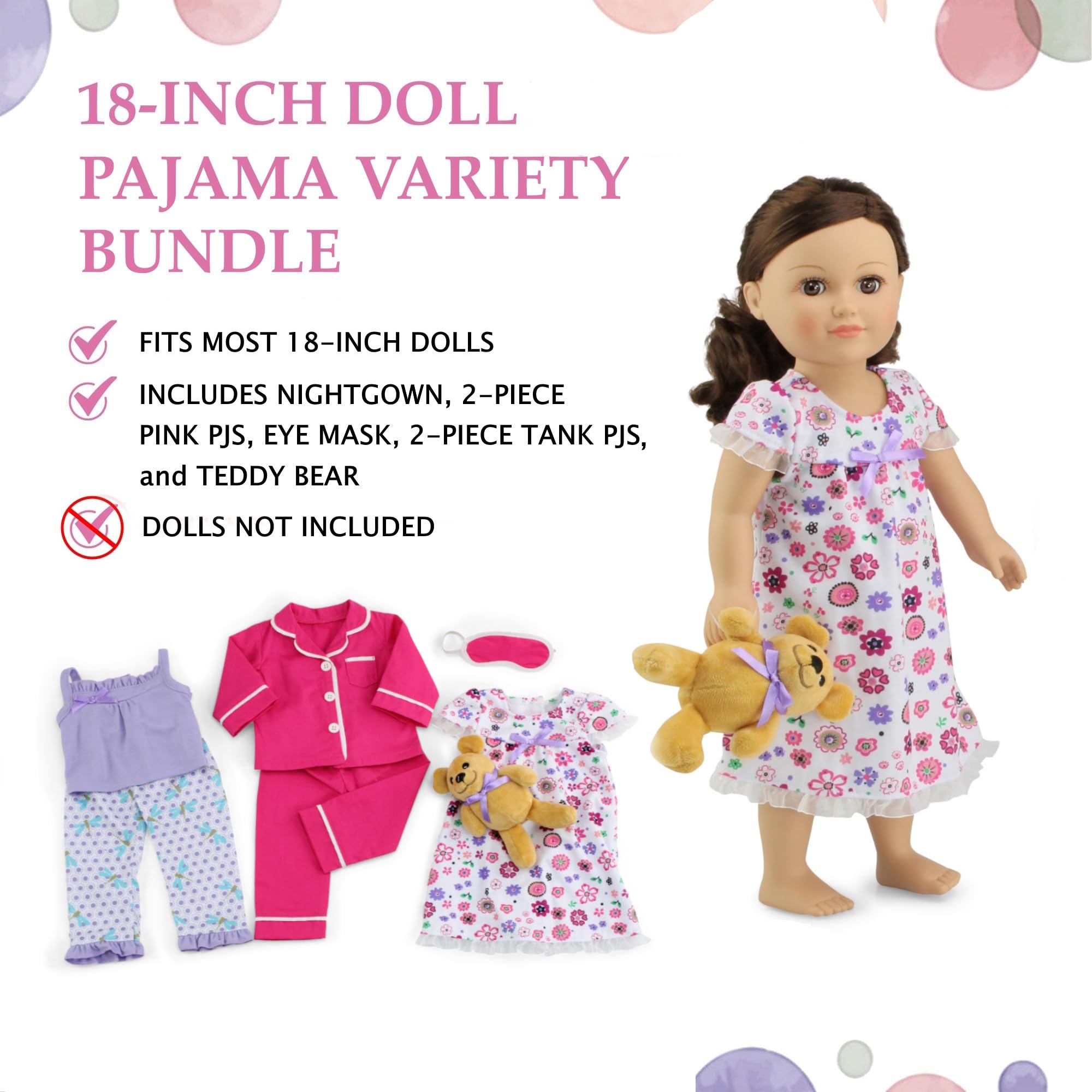 Emily Rose dragonfly two-piece sleep outfit for versatile doll wardrobes.