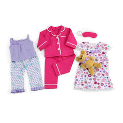 Emily Rose 18-inch doll pink classic pajamas for cozy bedtime play.