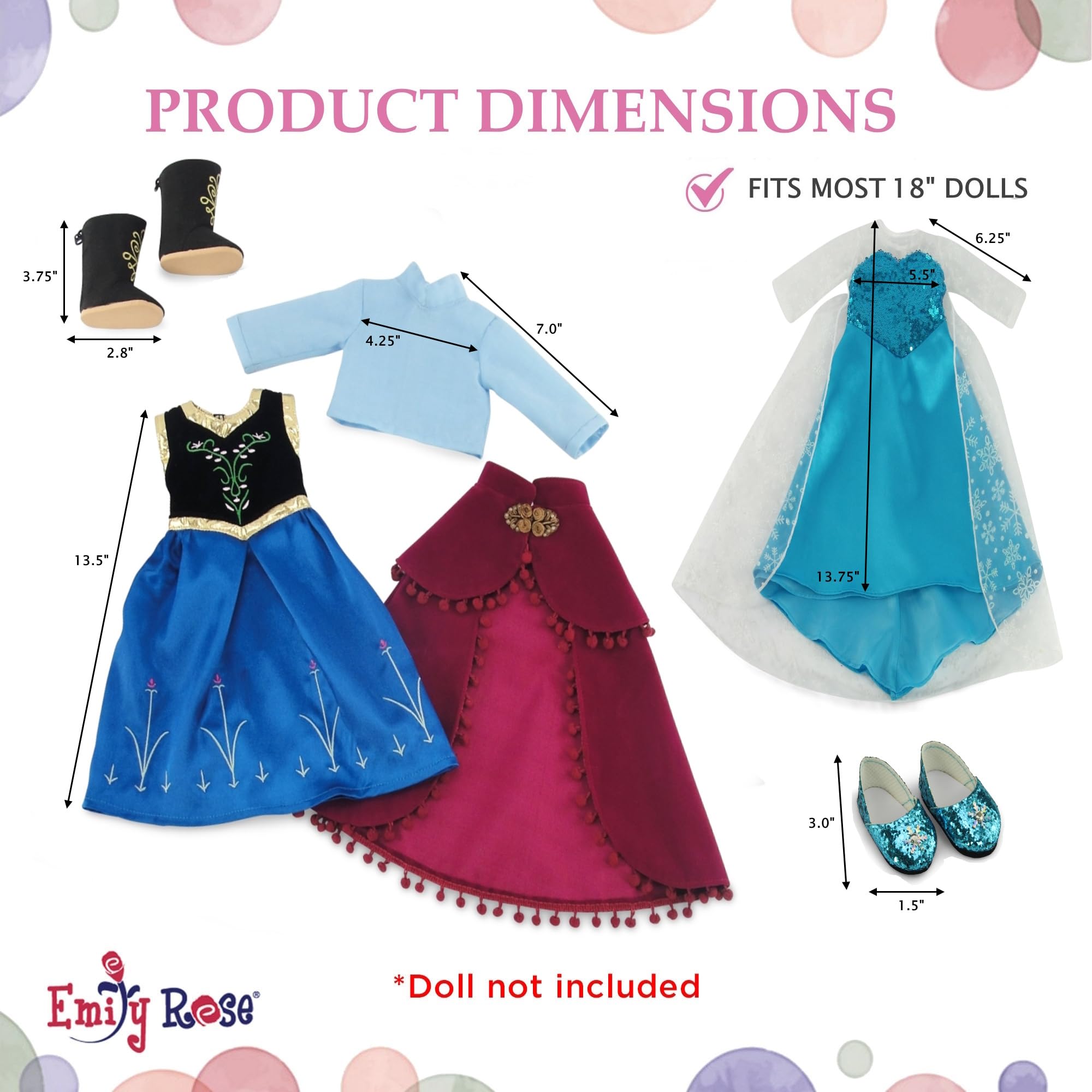Emily Rose 18-inch doll back closures and hook-and-loop fasteners for quick dressing