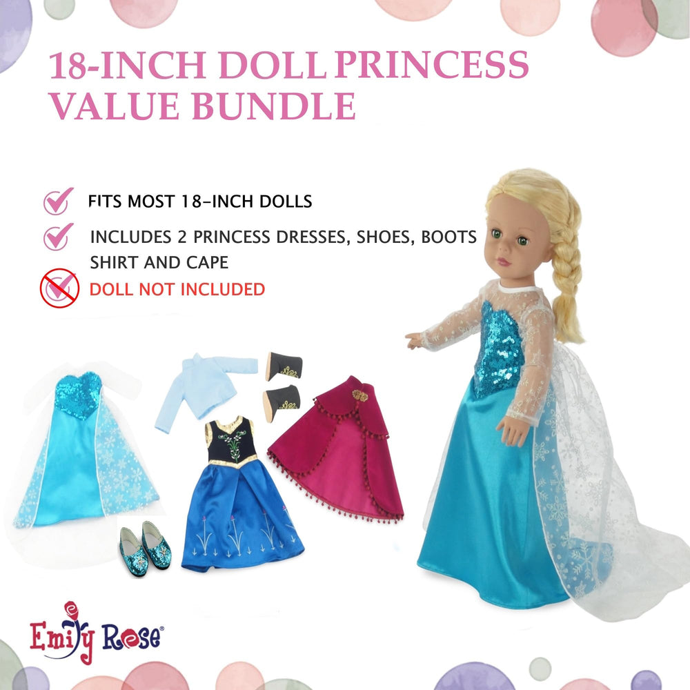 Emily Rose 18-inch doll sparkly snowflake shoes for ice princess look